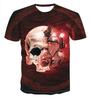 Deseje verão novo T-shirt de terror com estampa digital 3D de boneco fantasma marca de moda masculina manga curta top