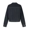 Chaqueta de Mezclilla Retro Americana 11Kn para Mujer, Corte Delgado, Estilo Workwear, Textura Desconstruida, Cuello de Solapa, Chaqueta de Mezclilla Adelgazante de un Solo Botón
