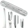 Set de Cuchillos para Pedicura de Acero Inoxidable Más Vendido Transfronterizo, Removedor de Piel Muerta, Recogedor de Uñas de Doble Extremo, Raspador de Pies, Limpiador de Oídos, Juego de 10 Piezas