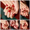 Uñas Portátiles de Navidad Copo de Nieve Amor Brillo Manicura Uñas Postizas Cortas Almendra Mariposa Uñas Largas Europeas y Americanas Venta al por Mayor