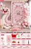 Conjunto de Decoração de Festa de Aniversário Temático de Cobra Rosa para Um Ano, Painel de Parede de Pelúcia, Decorações com Balões, Placa de KT