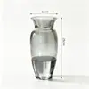 Jarrón de cristal con forma de trompeta, decoración de mesa transparente de alta gama, arreglo floral para sala de estar, recipiente hidropónico simple para flores frescas