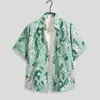 Camisa Floral Retro de Manga Corta Estilo Hawaiano Chaqueta Elegante Yuppie para Hombre Antigua Camisa de Manga Corta Estampada de Verano para Playa