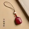 Colgante de Paz de Cinabrio Llavero de Coche Cadena para Teléfono Collar de Paz del Año Zodiacal para Hombres y Mujeres Bajo Contenido