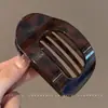 Presilha de bico de pato marrom de cachorro coreano, presilha elegante para coque torcido, presilha de cabelo volumizadora para a parte de trás da cabeça, acessório de cabelo de alta qualidade