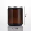 Fabricante Vela Aromaterapia Taza Tapa de Aluminio Taza Vela Portavelas Contenedor Casero Marrón Crema Marrón Frasco de Vidrio Simple