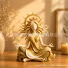 Artesanato de resina criativo transfronteiriço estátua de figura de menina de ioga ornamento de decoração de mesa para sala de estar em casa