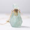 Collar de Botella de Perfume de Cristal, Botella de Aceite Esencial de Perfume, Colgante para Mujer, Botella Hueca, Regalo, Patrón de Nube, Estilo Chino, Cristal Rosa, Exquisito, Apilable