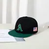 Gorra de béisbol de ala plana a juego de colores Bordado tridimensional de la letra A protección solar para exteriores protección solar gorra de hip-hop para hombres y mujeres jóvenes