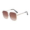 2026 Moda Nueva Estilo Coreano Gafas de Sol Personalizadas Montura Grande Gafas de Sol Anti-UV Metálicas Cuadradas Planas Simples
