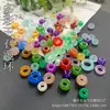 Anillo de cuarzo de 8 x 10 mm con forma de roca de jade y dopamina, con agujero grande, hebilla de ping-pong, accesorios para bricolaje