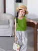 Aimobebbe Verão 2026 Estilo Delicado para Meninas Coreano Respirável Tricô Vazado Colete Doce Renda Sem Mangas Top