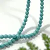 Colar Brincos de Contas Redondas Turquesa Imitação Magnésita Natural Acessórios de Joias Estilo Xizang Turquesa Nepal