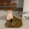 Couro Genuíno Estilo Vintage Solado Grosso Ultra Macio Sensação Acolchoada Sapatos Birkenstock Femininos Mocassins Slip-on Sem Calcanhar Mules de Bico Fechado