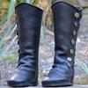 Wish2018 comercio exterior otoño e invierno comercio exterior nuevo estilo europeo y americano tacón cuadrado bajo cremallera lateral botón grande metal decorativo botas para mujer