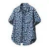 Tamanho Europeu 2026 Amazon Cross-Border Estilo de Rua Estampa de Leopardo Unissex Solta Camisa Masculina Estampada de Manga Curta