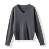 Hong Kong e Apparel Americano/Lã de Ovelha + Caxemira Escovado Quente Gola V Gola Redonda Suéter Base Tricotado Suéter Rosa