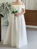 Vestido de Novia Ligero, Satén Mikado, de un solo hombro, Sencillo y Elegante, Adecuado para Fotografía de Viaje, Ceñido a la cintura, Adelgazante, Vestido de Noche estilo Banquete para Mujer