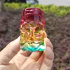 Adornos de cristal de cinco vías del dios de la riqueza esmalte de color dios de la riqueza sala de estar decoración del hogar porche productos de vidrio artesanías al por mayor