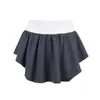 Roupa de Tênis Anti-Exposição para Mulheres, Roupa Fitness Manga Longa Decote V, Conjunto de Saia para Tênis ao Ar Livre e Corrida, Roupa de Yoga Estilo Ballet