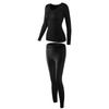 Ropa para el cuidado de la piel con ácido hialurónico traje cálido para mujer autocalentable alta elasticidad sin costuras ultradelgado otoño e invierno cuello redondo playera base invisible