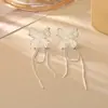 Pendientes de mariposa súper brillantes de estilo de hada, pendientes largos de borla coloridos dopamina, accesorios de alta gama elegantes y de moda