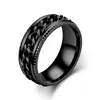 2021 Nuevo Anillo Minimalista de Transferencia para Hombres de Acero de Titanio Cadena Giratoria Grabada Anillo de Dominio Individualidad Fabricante