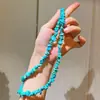 Cadena de collar de suéter de turquesa artificial de alta calidad para otoño e invierno Cadena para la clavícula