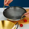 Olla Seca de Acero Inoxidable Engrosada para Bar, Estufa de Alcohol Dorada Engrosada con Oreja, Olla Antiadherente para Uso Doméstico, Olla Comercial para Restaurante