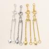 Com corrente de extensão de anel corrente de cauda 18k alta cor pulseira diy corrente universal corrente de ajuste fecho de corrente extensão de colar corrente de acabamento