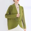 Chaqueta de moda Miyake plisada, holgada, informal, con diseño de nicho, otoño 2022, nueva, de color liso, con cuello de traje y hombros rectos