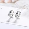 Aretes de Estrella con Hebilla para la Oreja para Mujer Estilo Japonés-Coreano Simple Diamante de Zirconio Pegamento Negro Aretes de Estrella de Cinco Puntas Elegantes Joyería para la Oreja del Cartílago