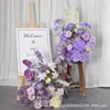 Flor Morada Boda Flor Artificial Estilo Jardín Monet Flor Artificial Arreglo de Piso Flor de Boda Escenario de Ventana Arreglo Floral