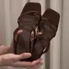 Sandalias Romanas Retro con Tira en el Dedo para Mujer, Calzado de Verano para Exteriores, Elegantes Chanclas Casuales con Cuña