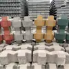 250X190 Ladrillos para Plantar Césped a Cuadros Rojo y Verde Espacios de Estacionamiento Ladrillos Incrustados con Césped Ladrillos de Césped de Cemento de Hormigón Ladrillos de Figura de Ocho