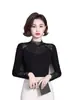 Camiseta Básica de Encaje para Mujer Otoño e Invierno de Ning Xinyi, Top Interior Elegante de Manga Larga, Top de Algodón Canalé de Cuello Medio Alto