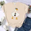 Gafas de Sol Diseño de Pato Bebiendo Camiseta de Mujer Verano Cómoda Camiseta Casual Cuello Redondo Ropa Hip-Hop Suave Manga Corta para Mujer