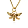 El collar más vendido de Amazon, Ángel de Seis Alas Artístico Retro de Acero de Titanio, Colgante de Ángel de la Guarda de Oración, Venta al por Mayor