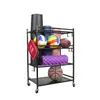 Estante de Almacenamiento para Esterillas de Yoga de Pie Personalizado del Fabricante Desmontable Estante de Almacenamiento para Artículos Deportivos y Pelotas
