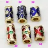 Cuentas tubulares de cloisonné aleación aceite goteando cuentas espaciadoras de agujero grande llavero de pájaro collar pulsera DIY accesorios de joyería al por mayor