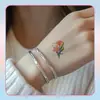 Adesivos de Tatuagem de Flores Coloridas São à Prova d'Água e Suor, Duradouros, de Alta Qualidade, Não Refletivos, para Braço, Clavícula, Peito, Nicho para Homens e Mulheres
