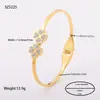 Pulsera de Acero de Titanio con Incrustaciones de Diamantes Patrón de Trébol de Cuatro Hojas, Superventas Europeas y Americanas para Mujer, No se Desvanece, Pulsera de Lujo Ligero, Popular y de Moda