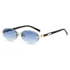 Nuevas Gafas de Sol con Montura Ovalada de Personalidad Europea y Americana Gafas de Sol Metálicas Retro de Alto Sentido Gafas de Sol de Tendencia de Moda
