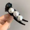 Presilha de cabelo para rabo de cavalo com pérolas, ferramenta fofa e elegante para estilizar o cabelo para mulheres, acessório de cabelo popular de arco-íris