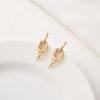Nó de fio de ouro real 14K banhado a cobre com brincos de contas feitos à mão DIY acessórios para brincos de pérolas pegajosas material de joia
