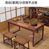 Mesa de Té y Sillas para Balcón Combinación Nuevo Estilo Chino Madera Maciza Sala de Estar Apartamento Pequeño Mesa de Café Una Mesa Cinco Sillas Hogar Mesa de Té Kung Fu
