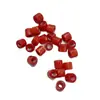Contas Resina 8*10mm Cilíndricas Peroladas Vermelhas com Furo Grande para DIY em Acessórios de Sapato e Bolsa, Cadarços, Bolsas, Pulseiras e Componentes para Montagem de Contas