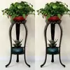 Soporte de flores de hierro forjado, estilo europeo, de pie, estante para macetas de interior de varios niveles para sala de estar y balcón, adecuado para plantas en maceta como plantas araña y plantas en maceta.