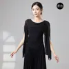 Nuevo conjunto de práctica de danza clásica para mujer con top tipo chal e inserciones de malla para entrenamiento diario de danza moderna