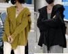 Nuevo estilo coreano 2024, otoño e invierno, cárdigan de punto informal con solapa grande y flecos para mujer